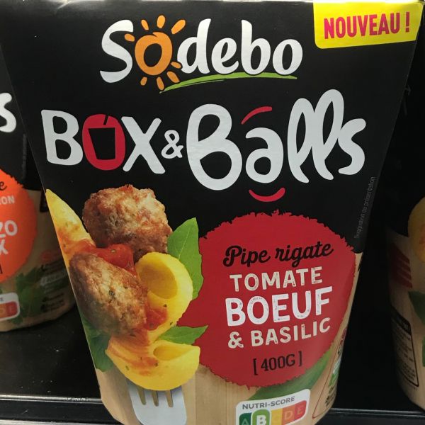 Box&Balls Pipe rigate, tomate, boeuf et basilic
