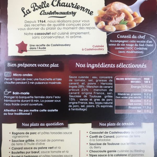 Cassoulet de Castelnaudary au canard