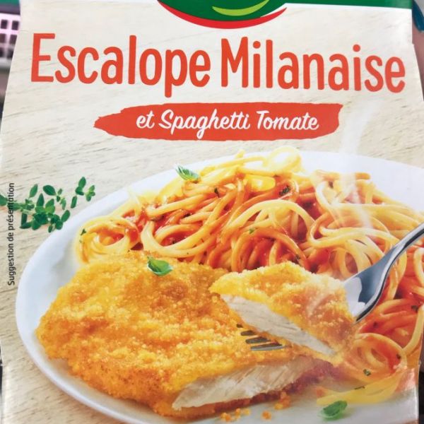 Escalope de Dinde Milanaise, spaghetti tomate basilic