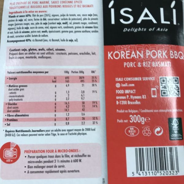 Korean Pork BBQ & Riz Basmati