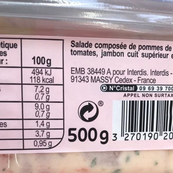Piémontaise au jambon