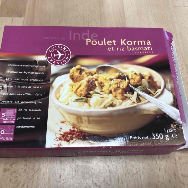 Poulet Korma et riz basmati