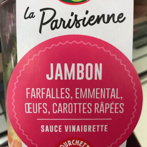 SALAD JAR - La Parisienne - Jambon, farfalles, emmental, oeufs, carottes râpées, sauce vinaigrette