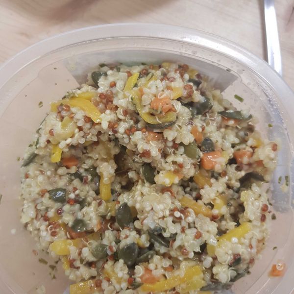 Salade 
boulgour, quinoa, graines de courge