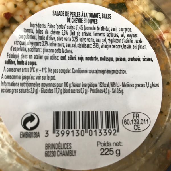 Salade de perles à la basquaise billes de chèvre