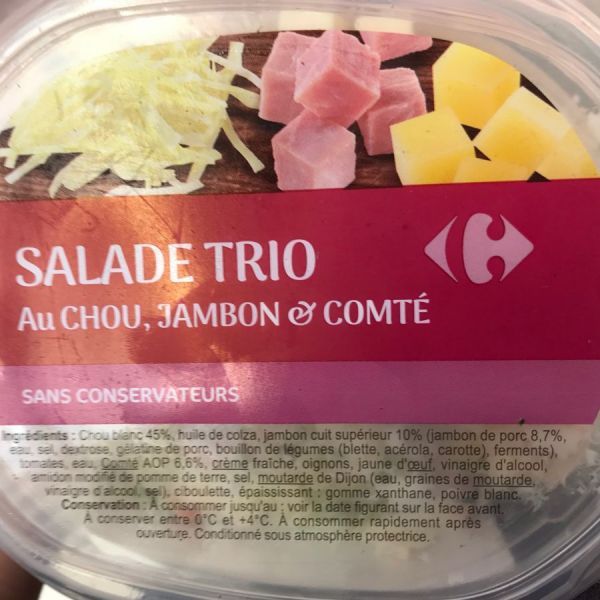 Salade trio au chou, jambon et comté