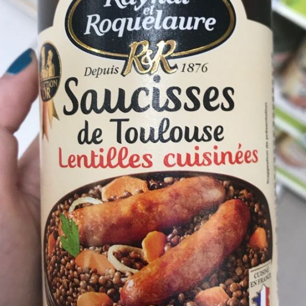 Saucisses de Toulouse Lentilles cuisinées