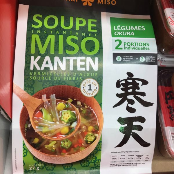 Soupe miso Kanten aux légumes