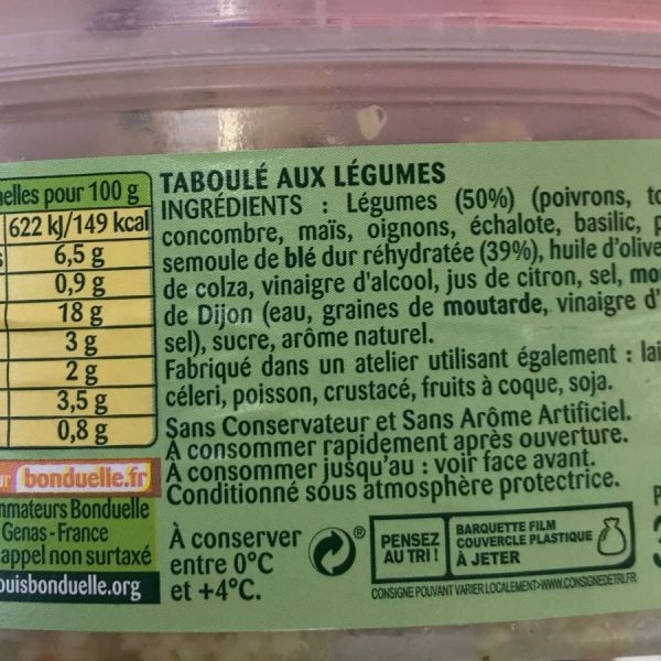 Taboulé Légumes